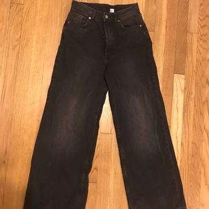 H&M black wide leg high waisted jeans